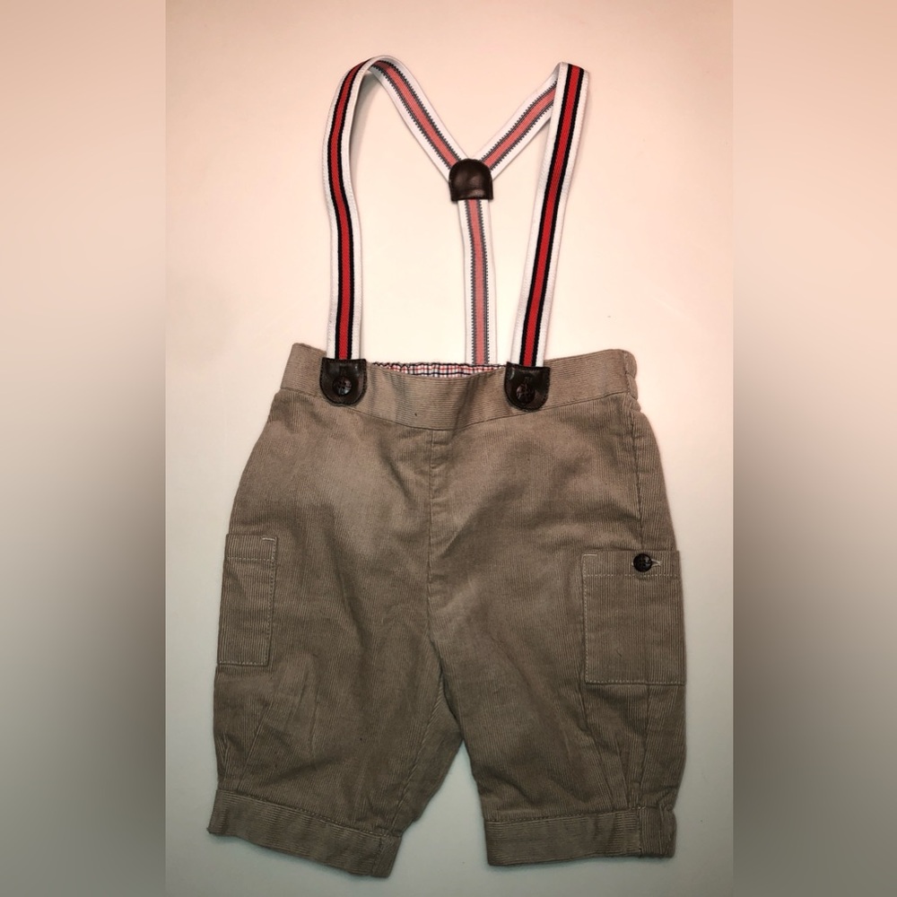 Janie and Jack 6-12mo Tan Corduroy Knickers with Suspenders